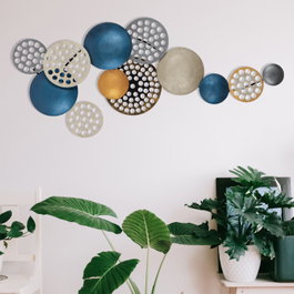 Wallity Bronte - CH103-2 Escultura de Pared de Metal Plateado